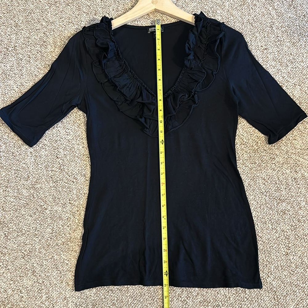 Express Dreamweight Cotton Ruffle Top - Picture 4 of 7